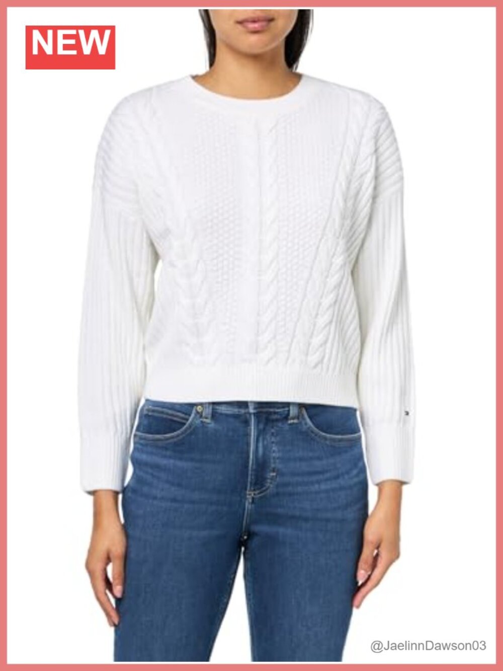 Cable Knit Crewneck Pullover Sweater Long Sleeve Casual